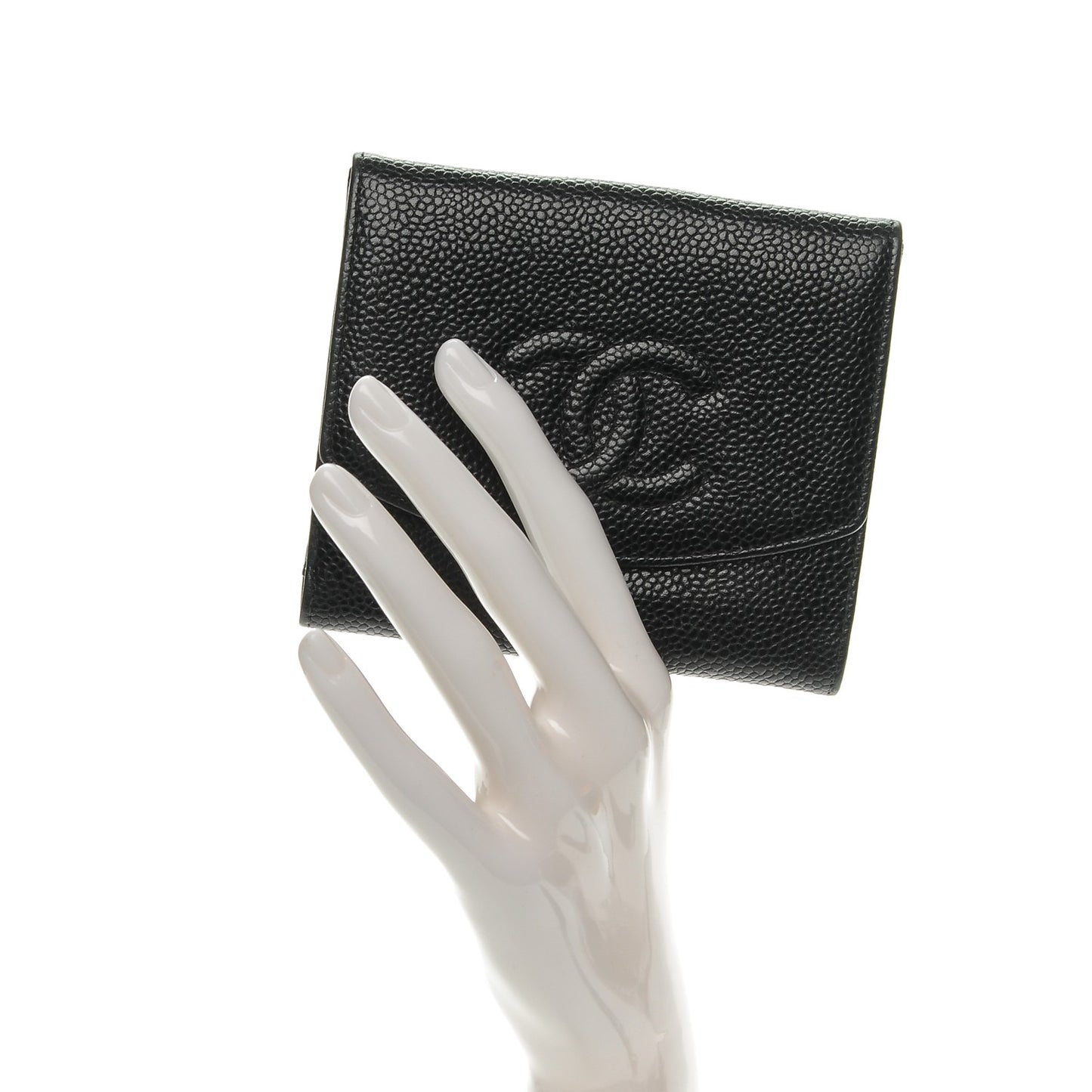 Caviar Timeless CC Compact French Wallet Black