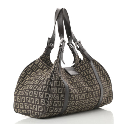 Fendi Zucchino Vitello Shoulder Bag Testa di Moro Beige 3 of 12