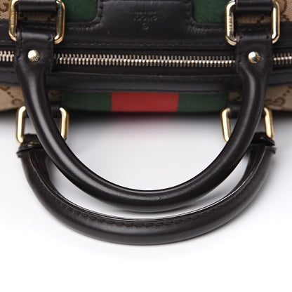 Gucci Monogram Vintage Web Medium Boston Dark Brown 9 of 12