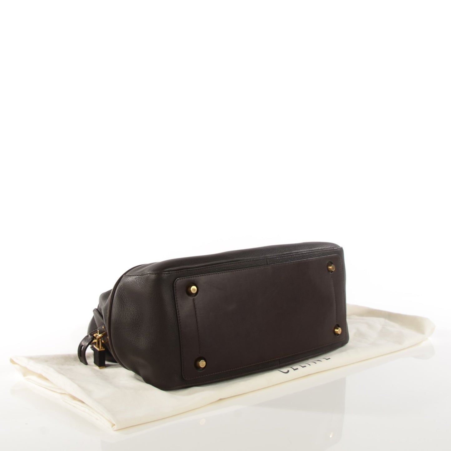 Calfskin Bowler Bag Dark Brown