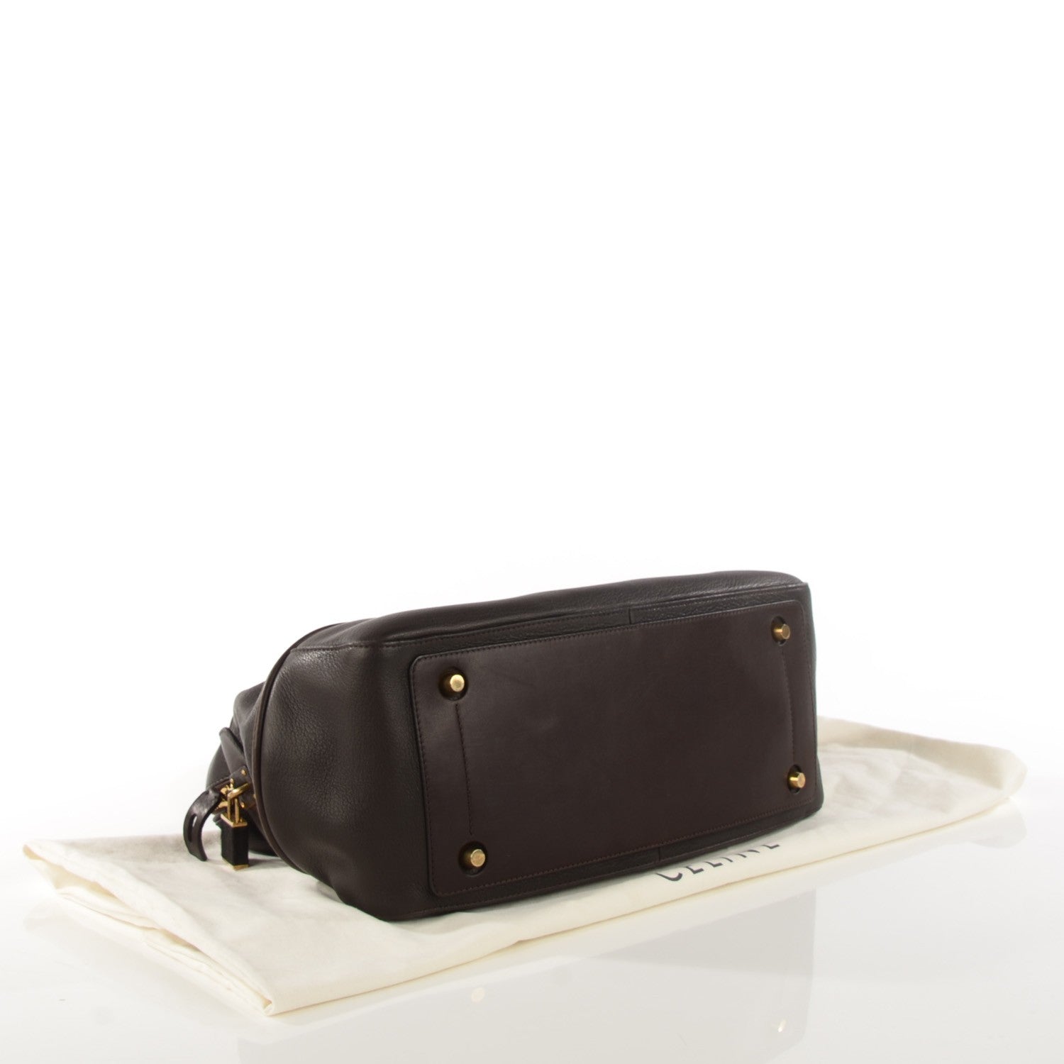 Celine Calfskin Bowler Bag Dark Brown 4 of 7