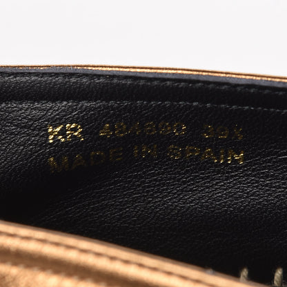 Saint Laurent Metallic Lambskin Monogram Espadrilles 39.5 Metal Carry 8 of 9