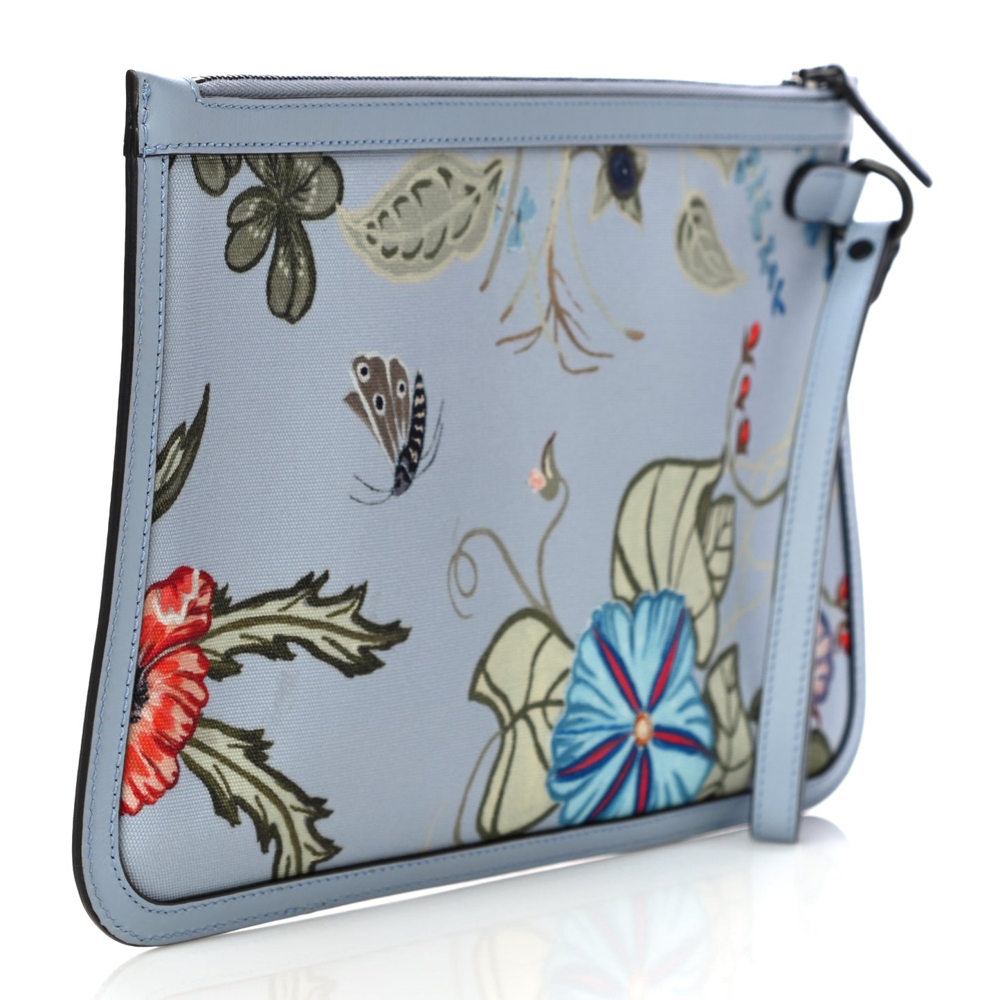 Canvas Flora Knight Zip Pouch Dusty Blue