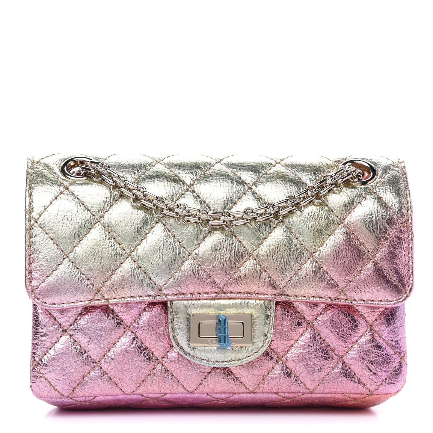 Metallic Goatskin Quilted Mini 2.55 Reissue Flap Multicolor