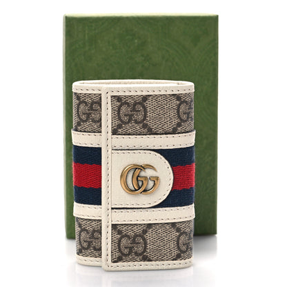Gucci GG Supreme Monogram Web Ophidia 6 Key Holder Case Beige Mystic White 11 of 11
