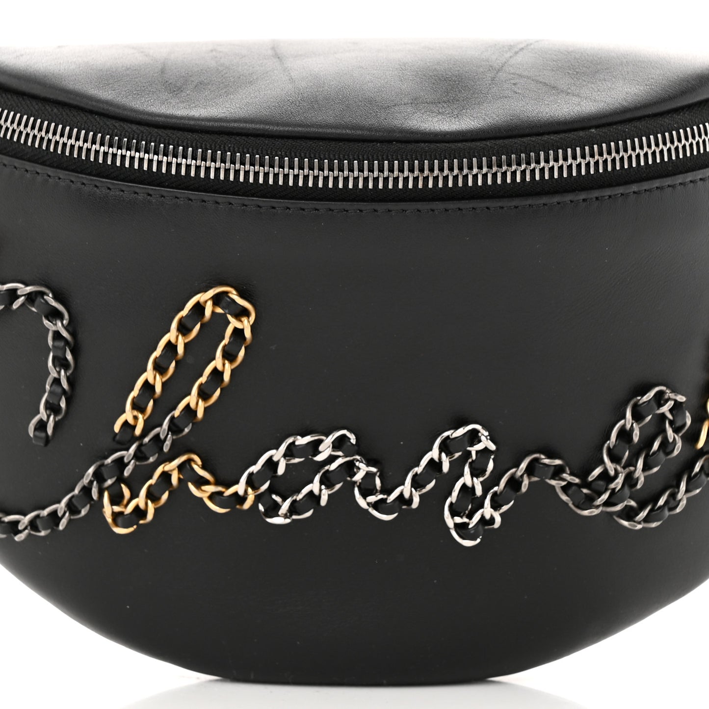 Calfskin Chain 20s Signe Waist Bag Black