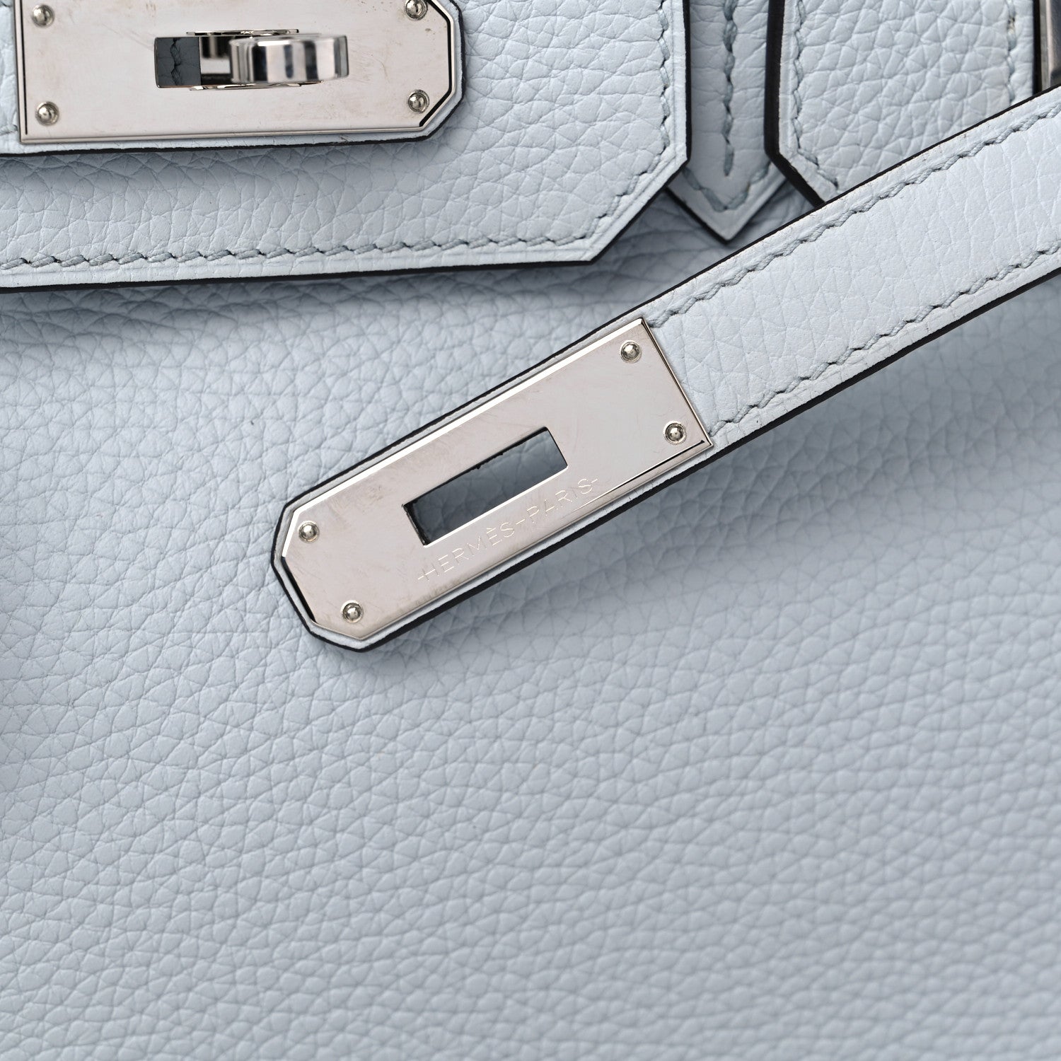 Hermes Taurillon Clemence Birkin 30 Bleu Pale 11 of 12
