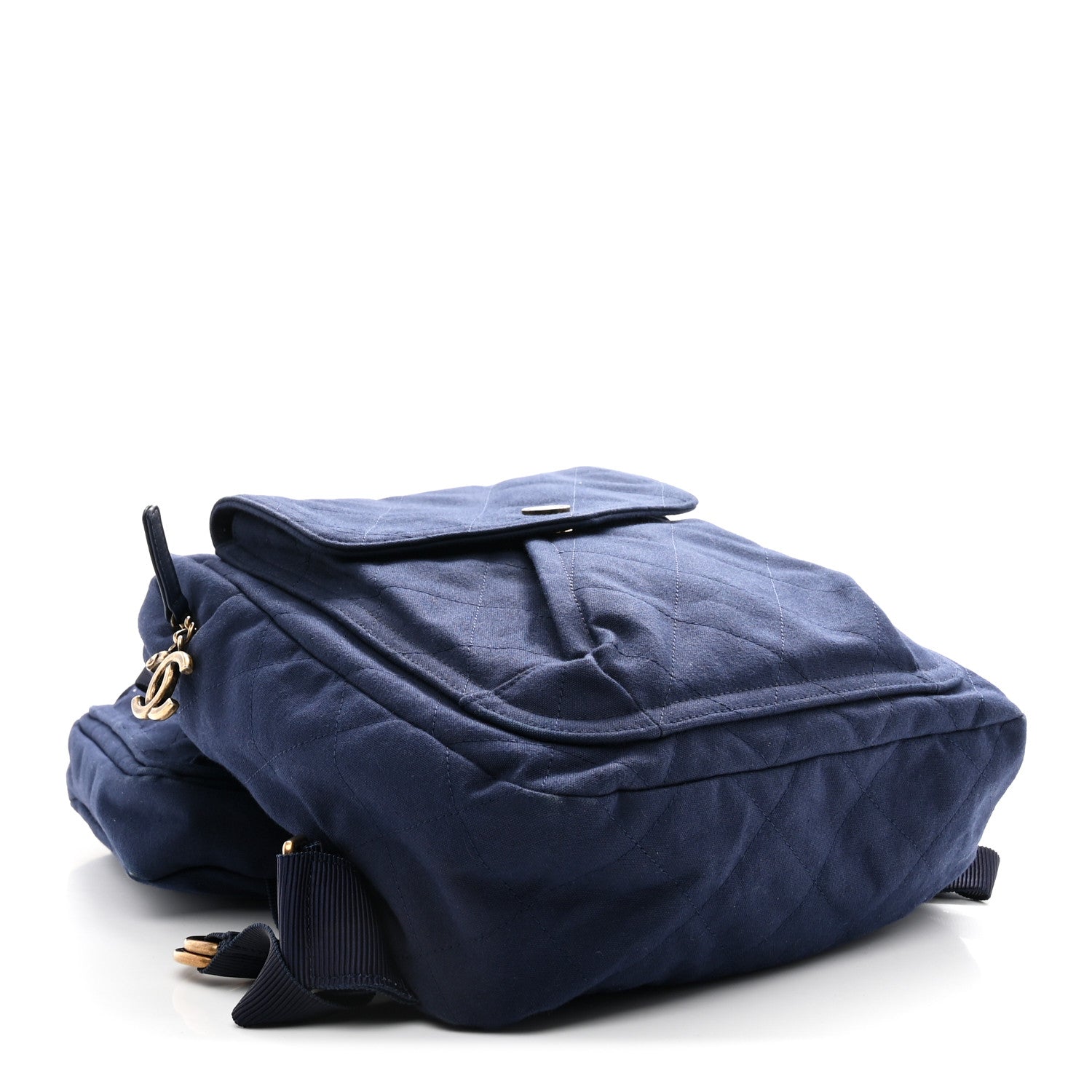 Chanel Canvas Double Waist Bag Backpack Blue 6 of 16