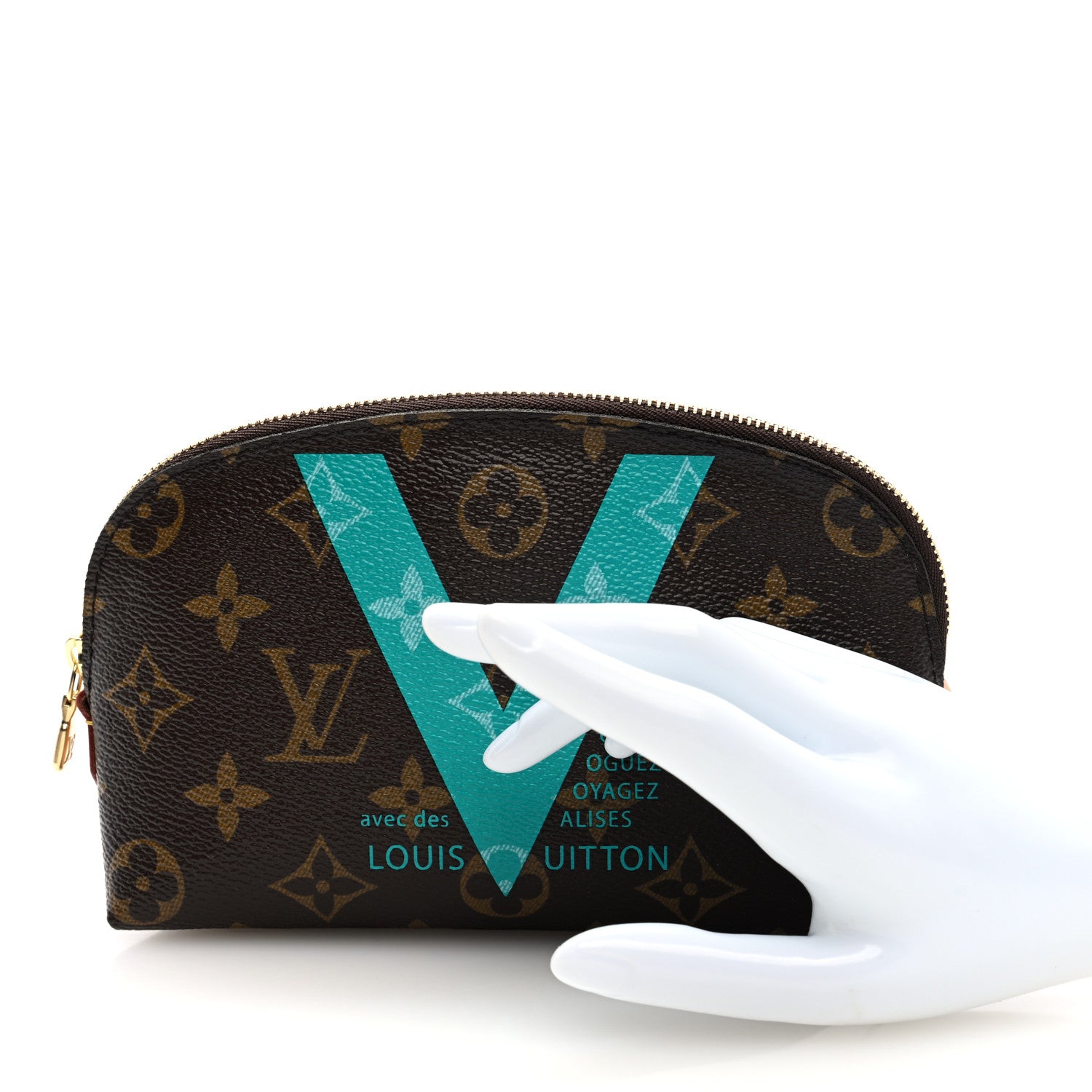 Louis Vuitton Monogram V Cosmetic Pouch Turquoise 2 of 6