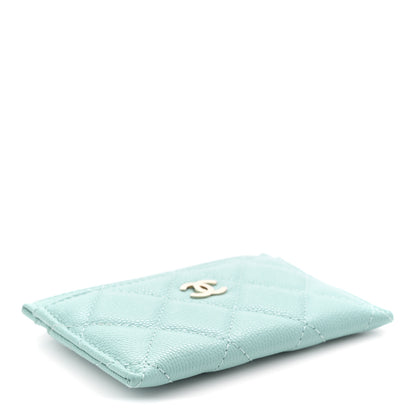 Chanel Caviar Quilted Card Holder Light Blue 4 of 7