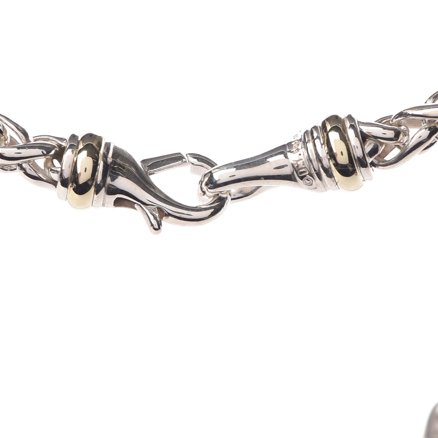 David Yurman Sterling Silver 14K Yellow Gold 6mm Wheat Chain Necklace 4 of 5