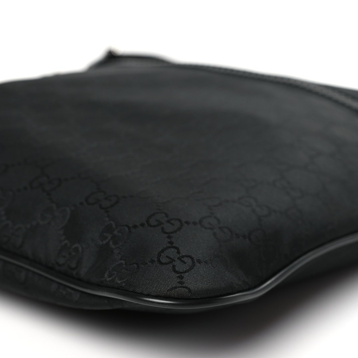 Nylon Monogram Medium Flat Messenger Bag Black