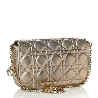 Christian Dior Metallic Lambskin Cannage Miss Dior Promenade Pouch Gold 3 of 12