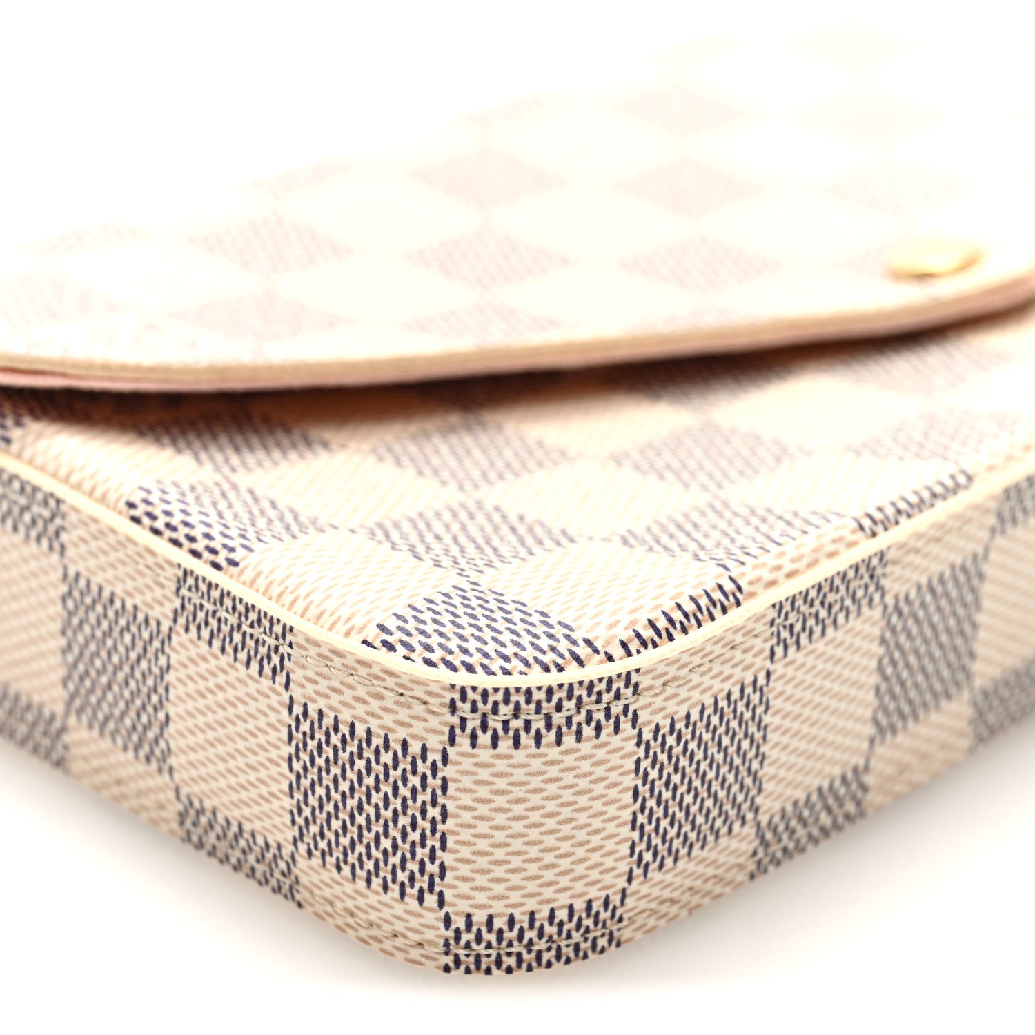 Louis Vuitton Damier Azur Pochette Felicie Chain Wallet Rose Ballerine 8 of 9