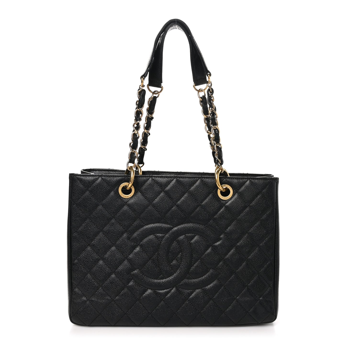Caviar Quilted Grand Shopping Tote GST Black