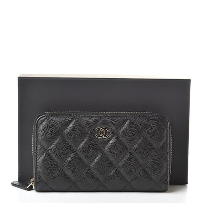 Chanel Caviar Quilted Small Zip Around Wallet Black 9 of 9