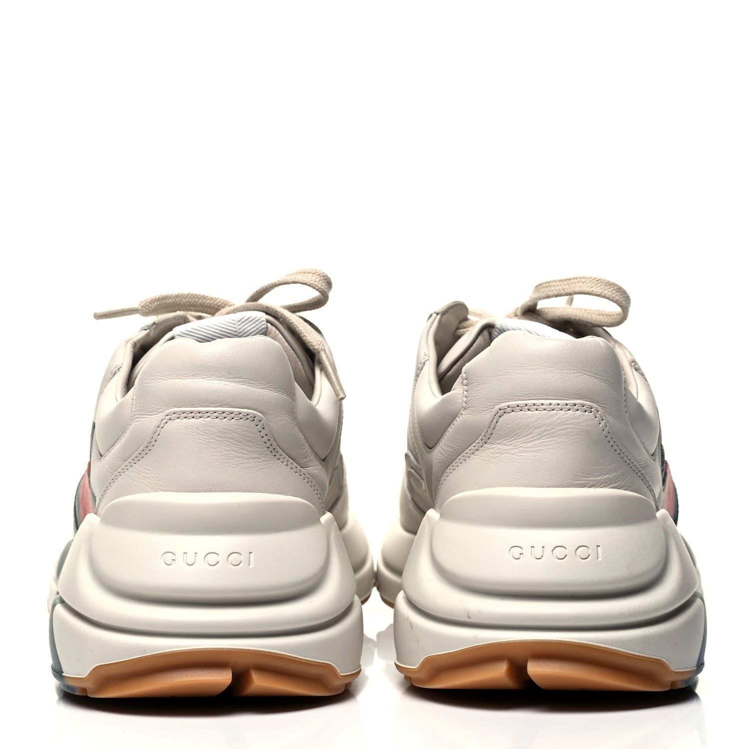 Gucci Calfskin Web Printed Mens Rhyton Sneakers 9 Mystic White 5 of 9