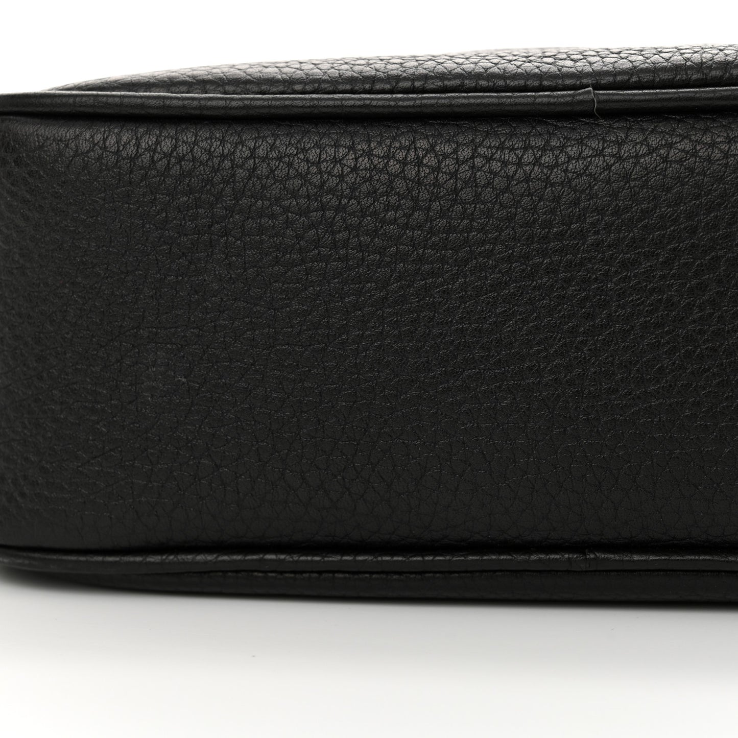 Pebbled Calfskin Small Soho Disco Bag Black