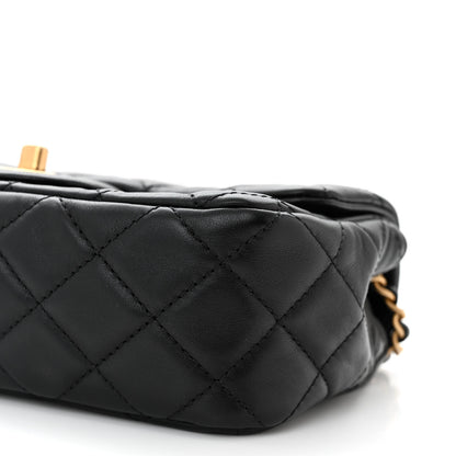 Chanel Lambskin Quilted Mini Rectangular Pearl Crush Flap Black 10 of 11