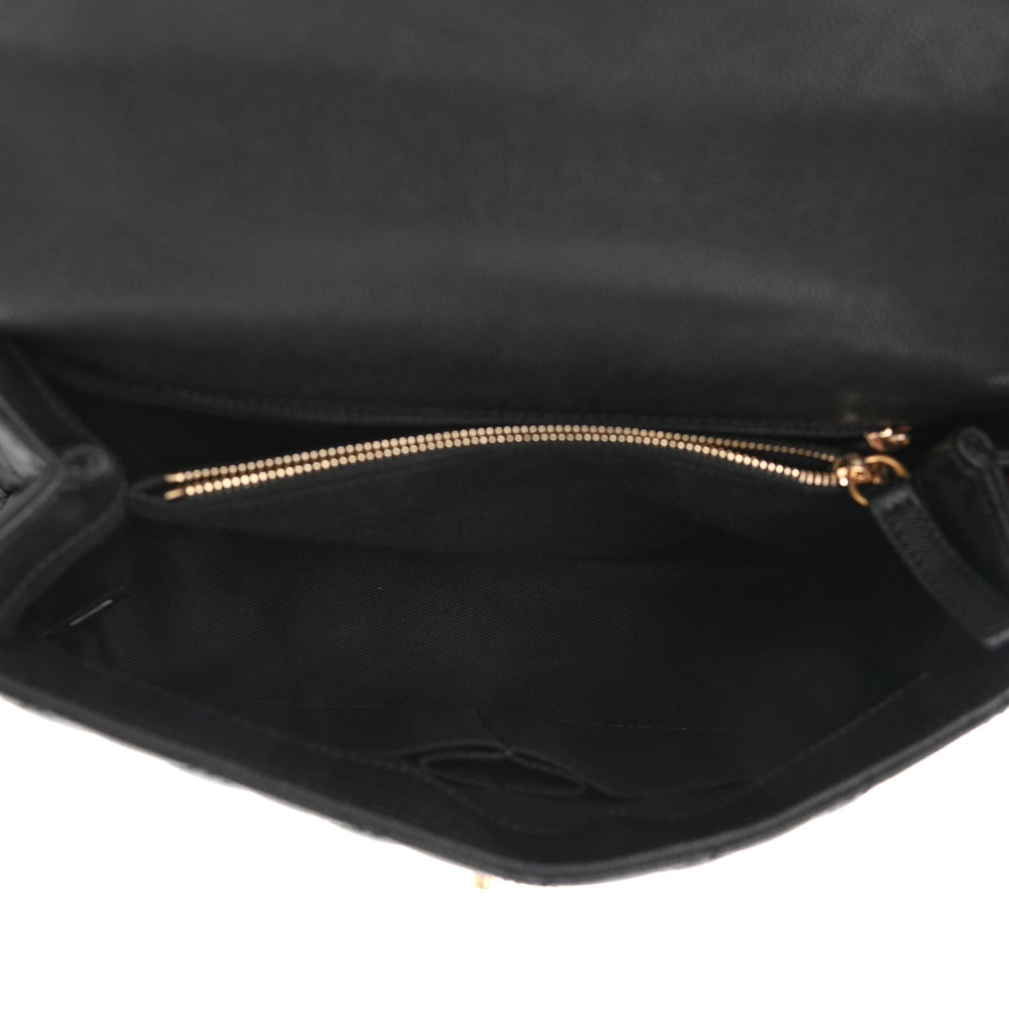 Caviar Lizard Embossed Quilted Small Coco Handle Flap Black