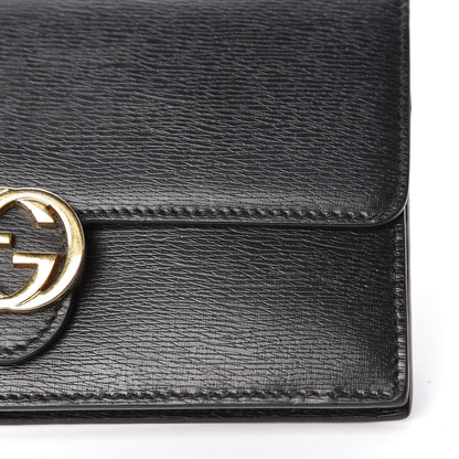 Gucci Textured Calfskin Icon Chain Wallet Black 10 of 12