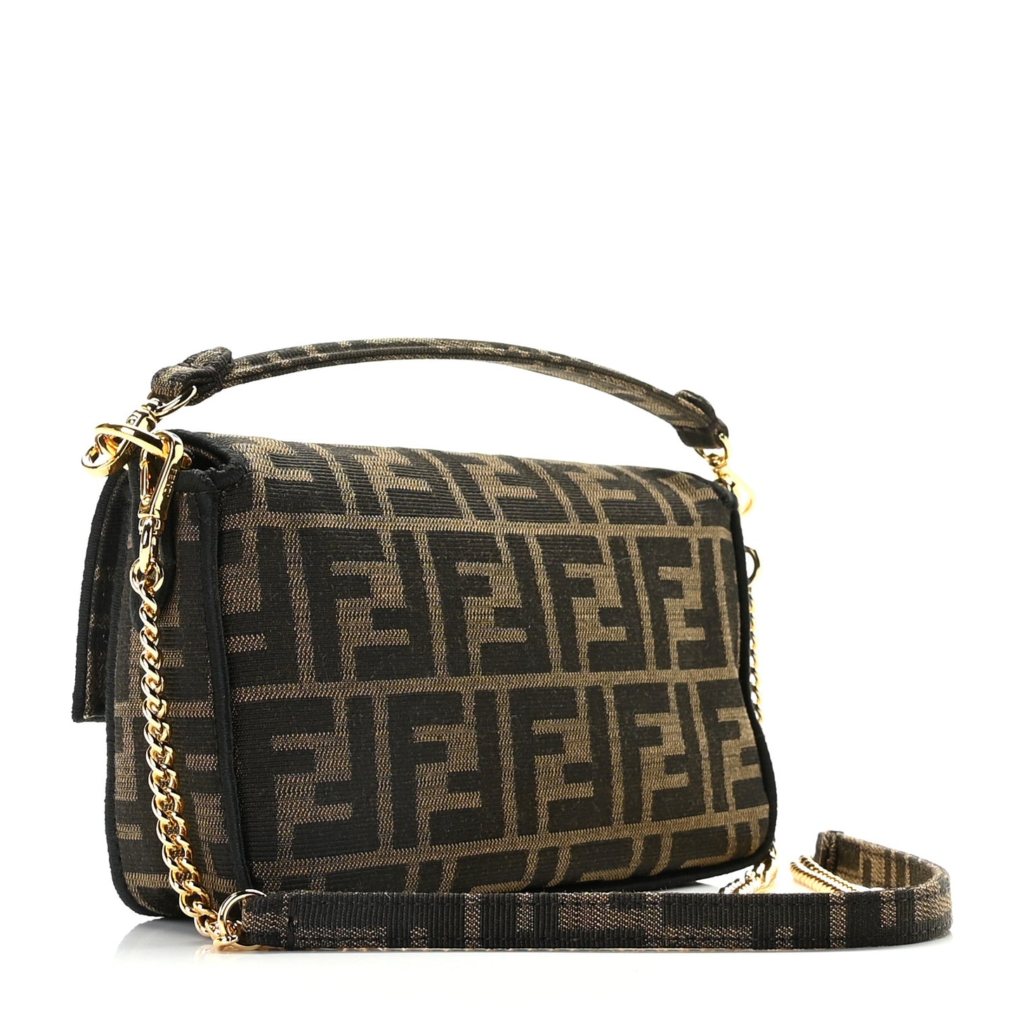 Fabric Jacquard FF 1974 Mini Baguette Tobacco Moro Black