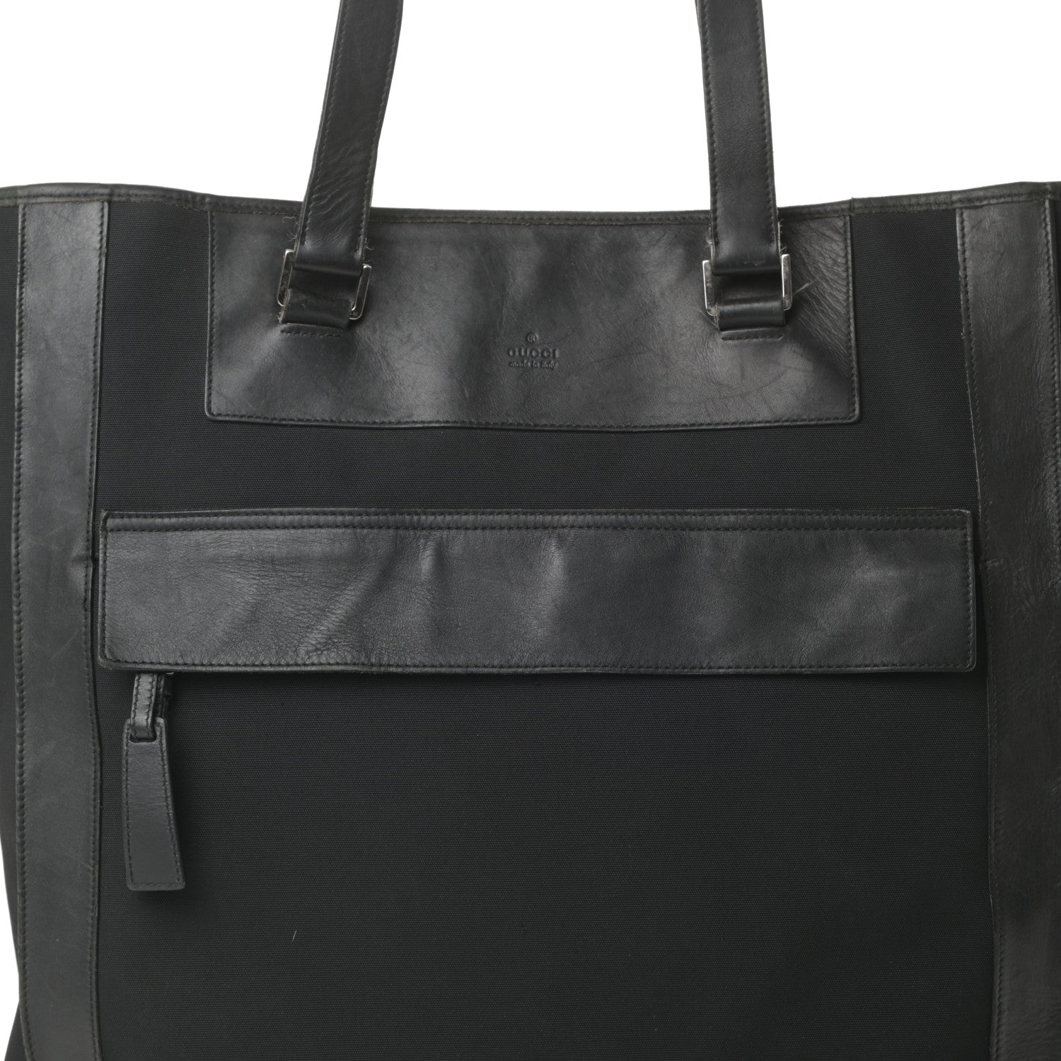 Gucci Nylon Calfskin Tote Black 8 of 20