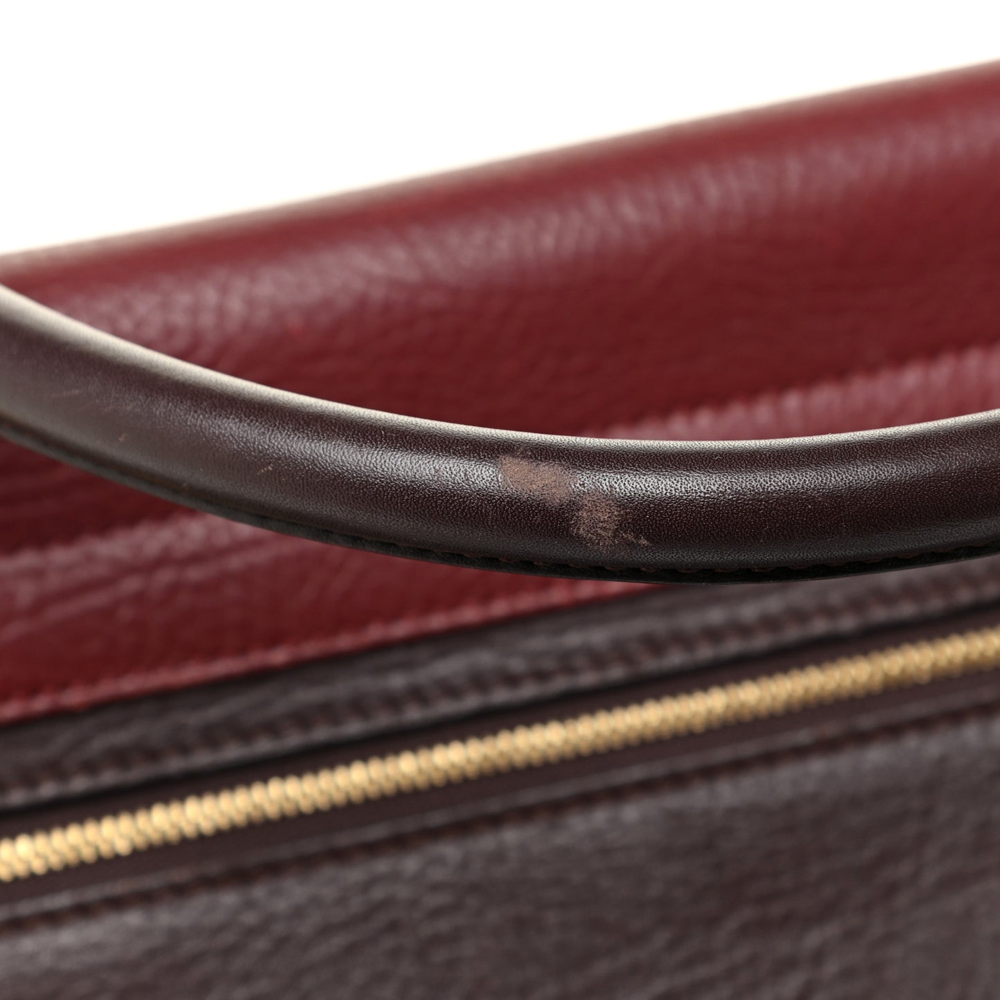Calfskin Suede Tri-Color Medium Trapeze Burgundy