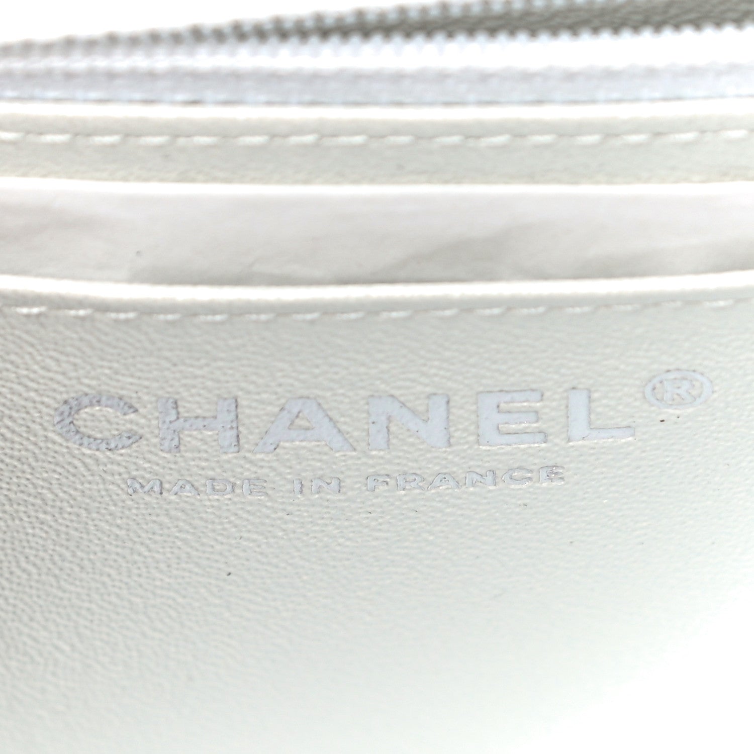 Chanel Iridescent Crumpled Calfskin Quilted Mini Rectangular Flap White 6 of 10