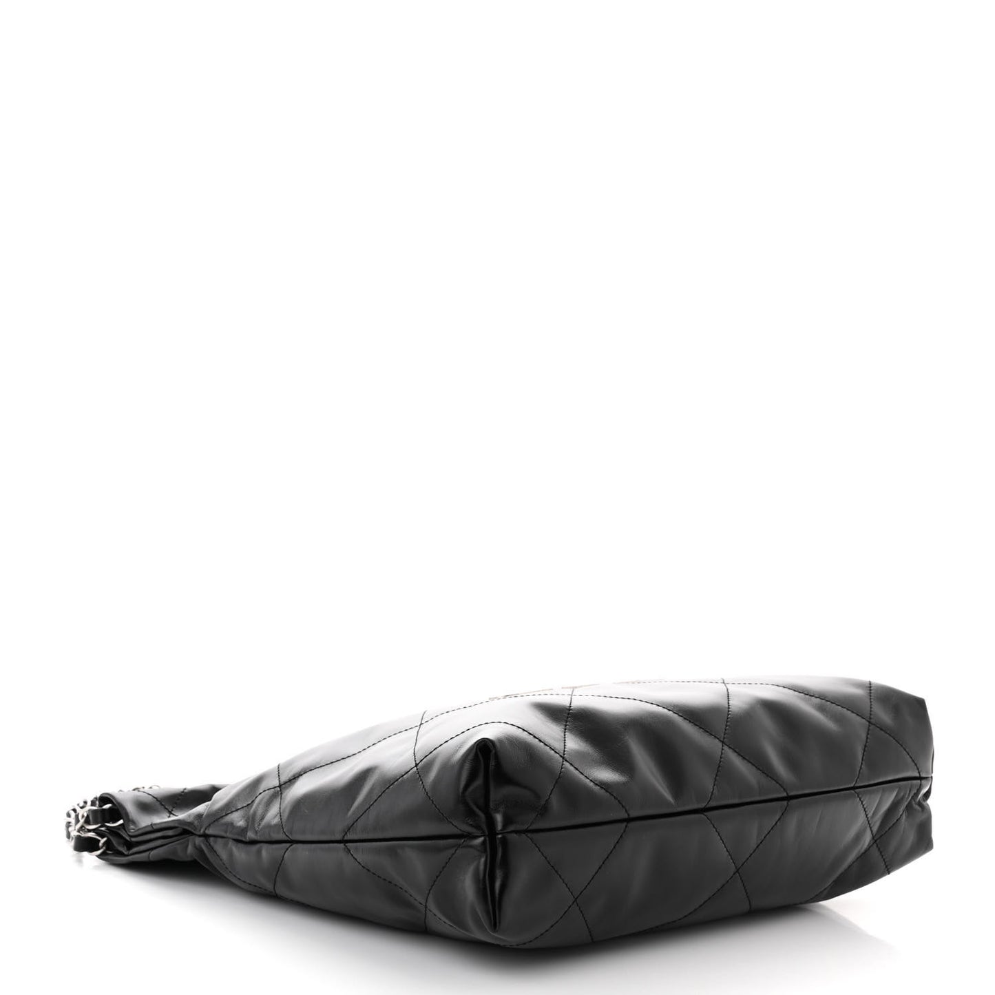 Shiny Calfskin Quilted Small Chanel 22 Black