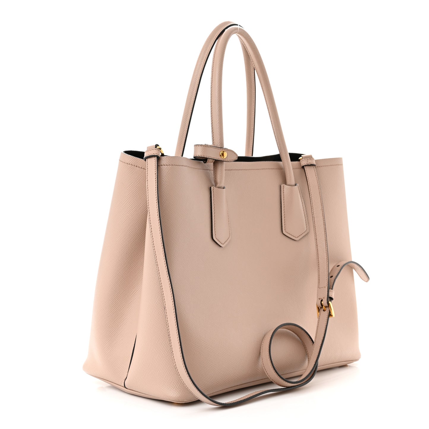 Saffiano Cuir Large Double Bag Cammeo