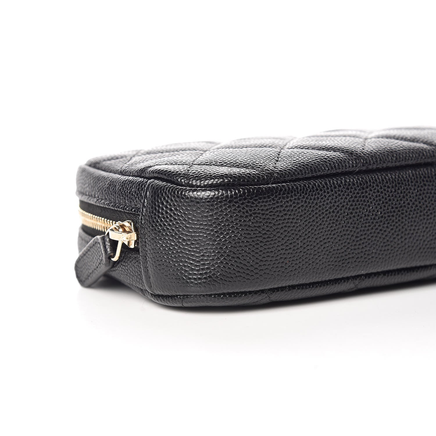 Chanel Caviar Quilted Small Curvy Pouch Cosmetic Case Black 5 of 10