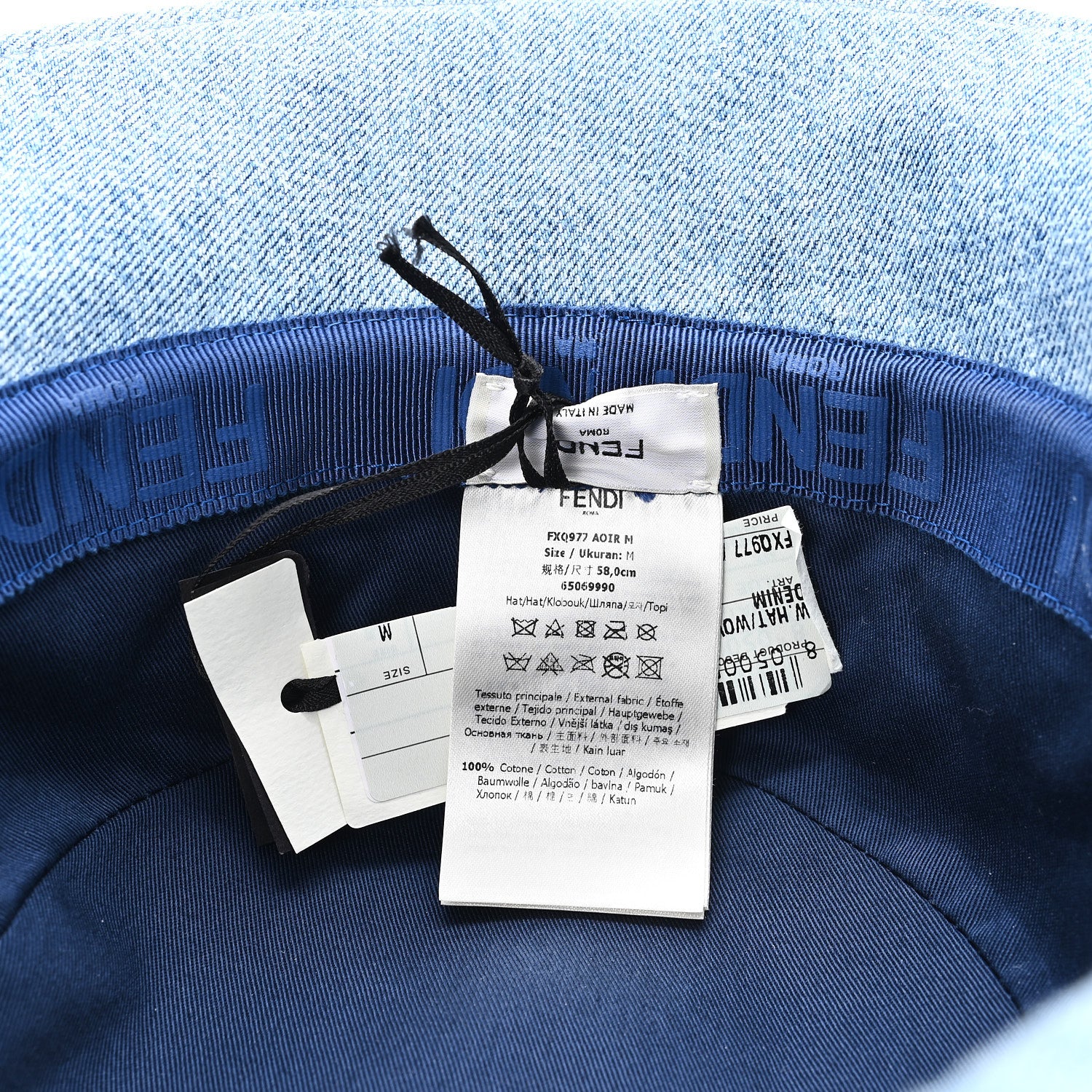 Fendi Denim Embroidered FF Bucket Hat M Blue 8 of 9