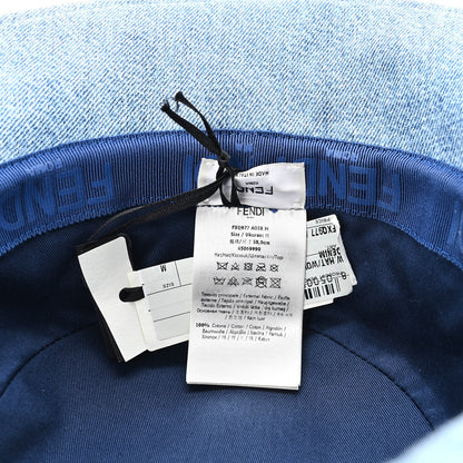 Fendi Denim Embroidered FF Bucket Hat M Blue 8 of 9