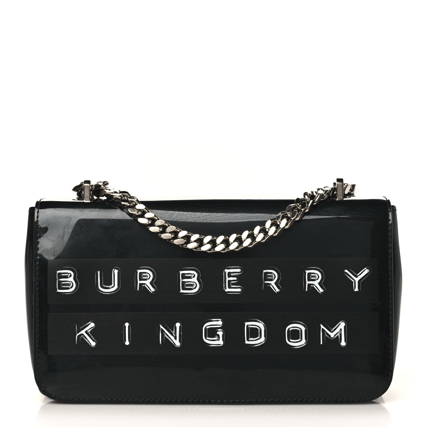 Patent Kingdom Flap Crossbody Black