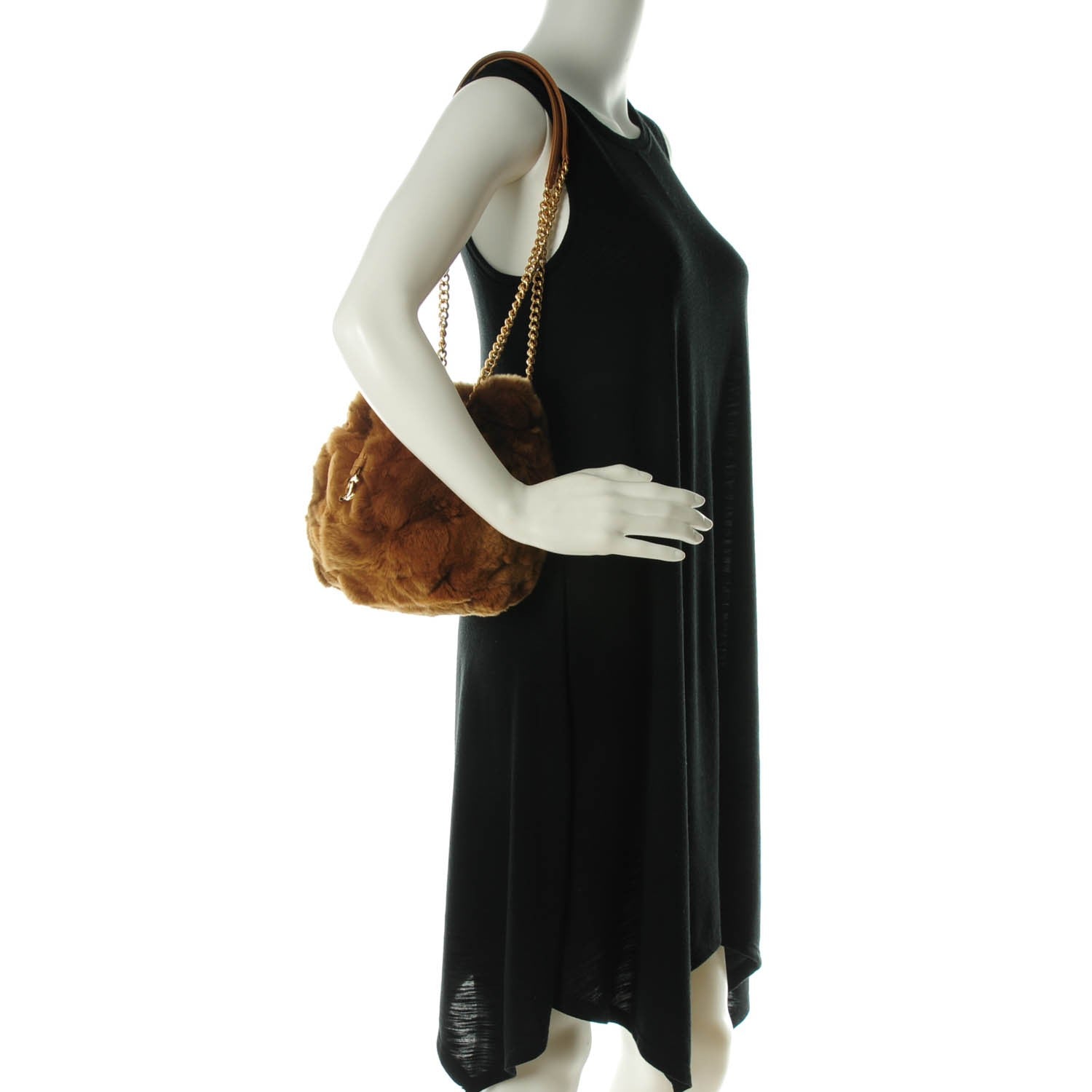 Chanel Rabbit Fur Harlequin Shoulder Bag Brown 2 of 9