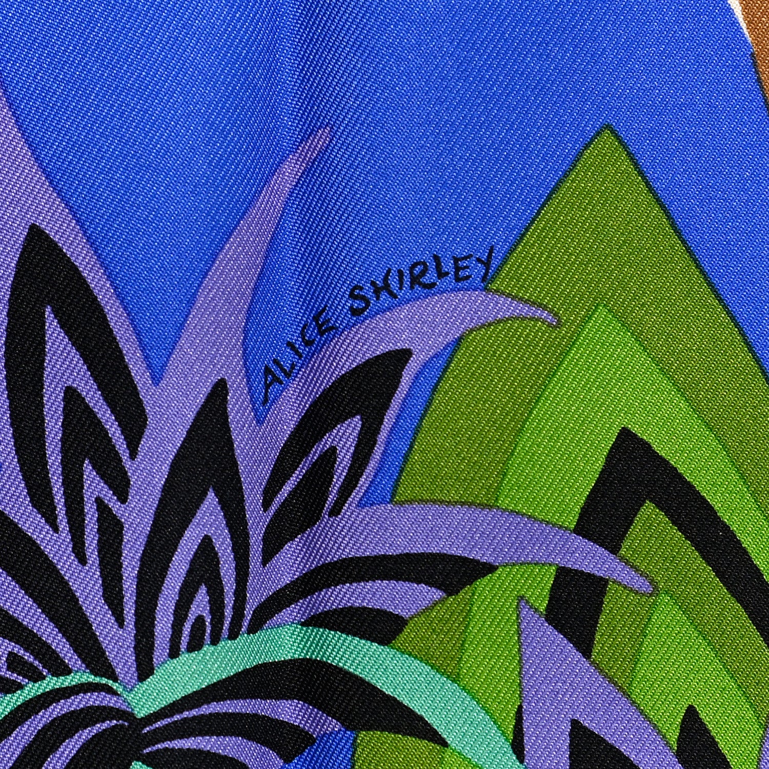 Hermes Silk The Three Graces Scarf 90 Bleu Vif Marron Vert 4 of 6