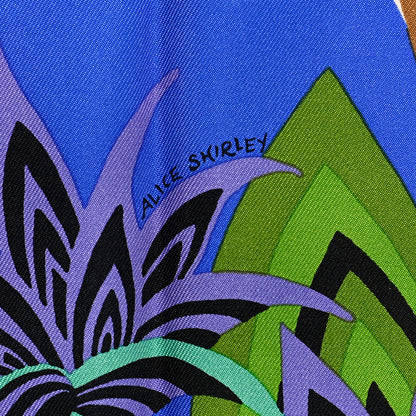 Hermes Silk The Three Graces Scarf 90 Bleu Vif Marron Vert 4 of 6