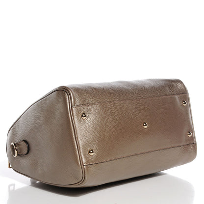 Gucci Leather Bamboo Medium Shopper Boston Bag Golden Beige 4 of 7