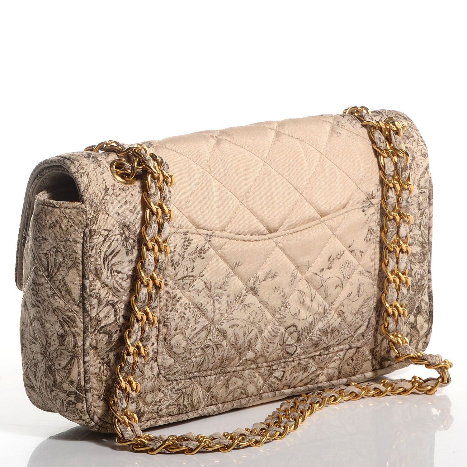 Prada Tessuto Nylon Quilted Floral Flap Beige 3 of 9