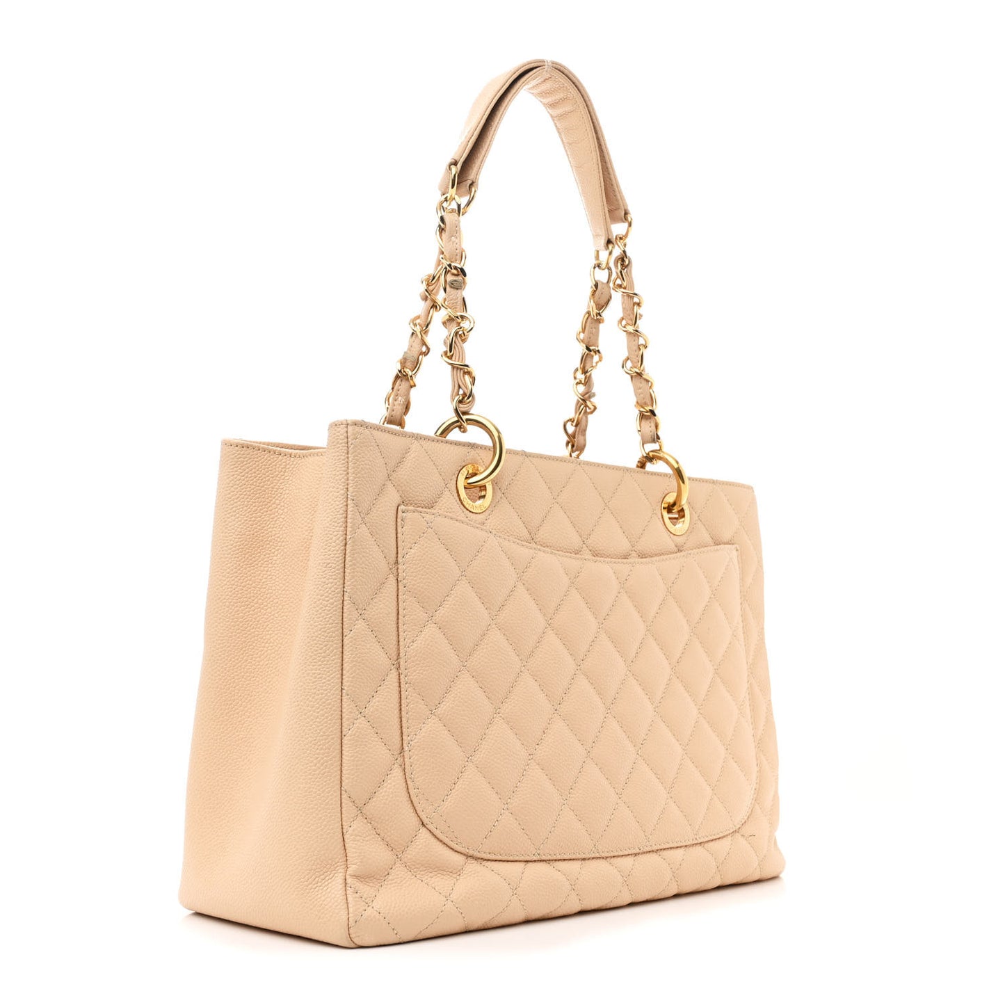 Caviar Quilted Grand Shopping Tote GST Beige Clair