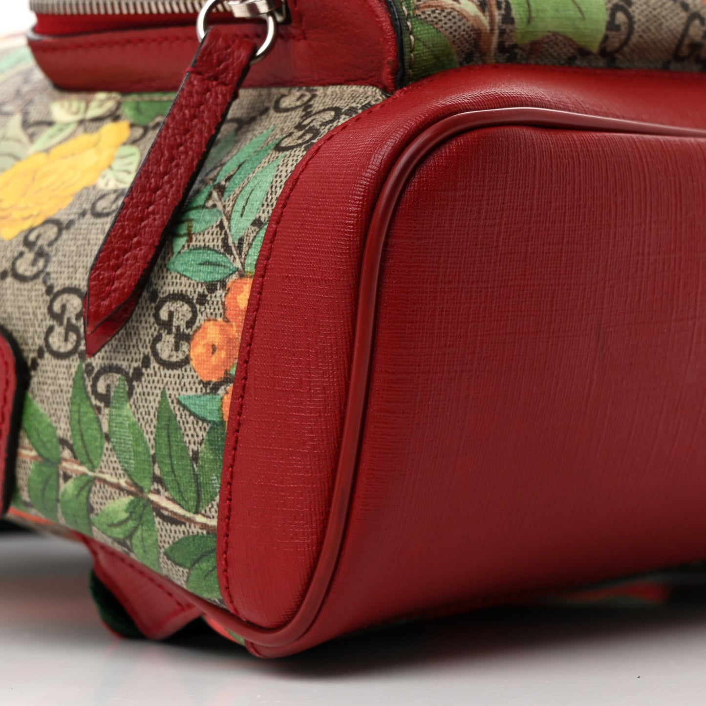 GG Supreme Monogram Tian Web Small Day Backpack Beige Multicolor Red