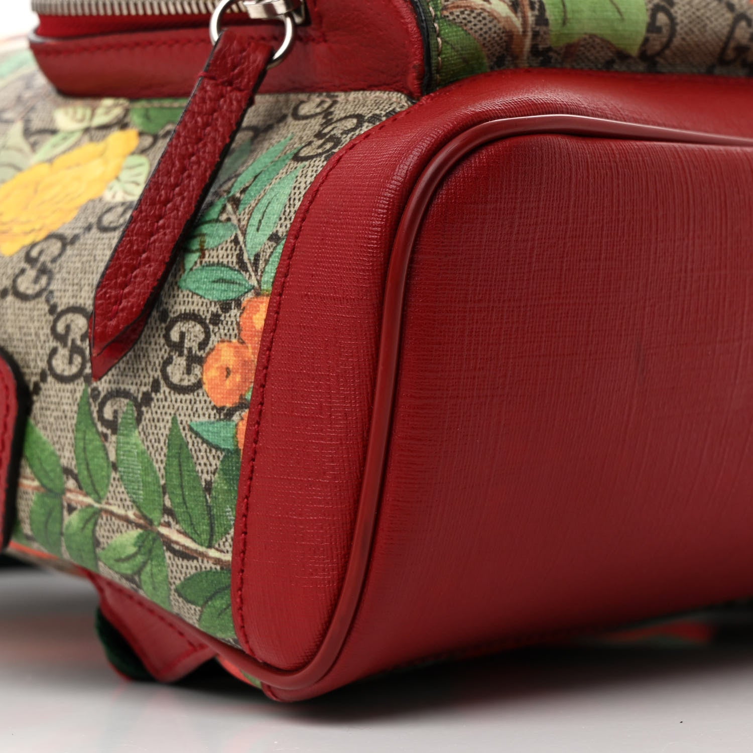 Gucci GG Supreme Monogram Tian Web Small Day Backpack Beige Multicolor Red 9 of 12