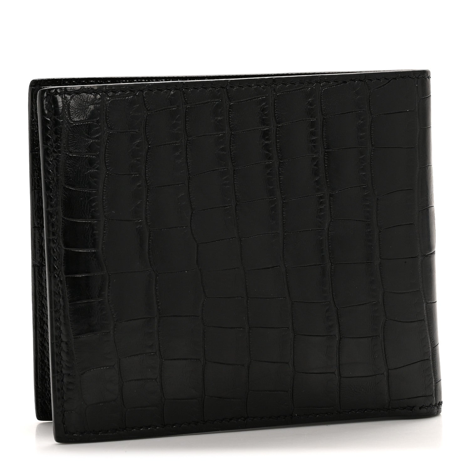 Hermes Matte Alligator MC2 Copernic Compact Wallet Black 3 of 11