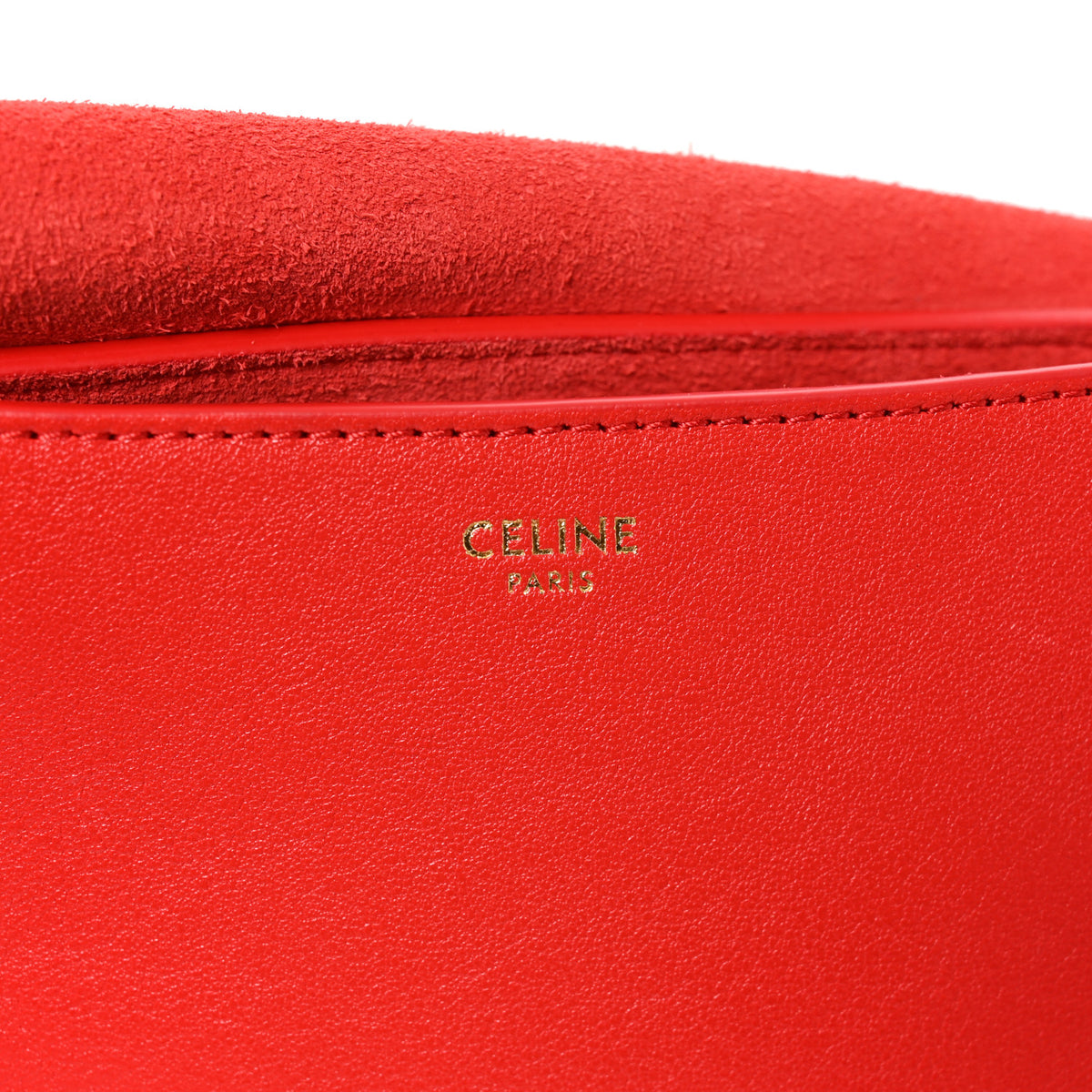 Celine Shiny Lambskin Soft Triomphe Little Half Moon Ultra Red 6 of 9