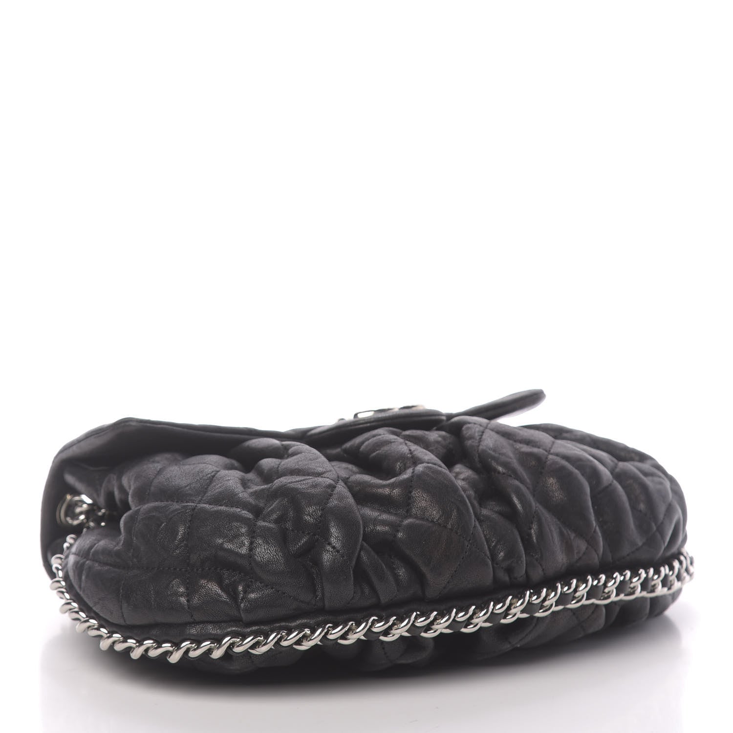 Chanel Washed Lambskin Quilted Medium Chain Around Messenger Black 4 of 11
