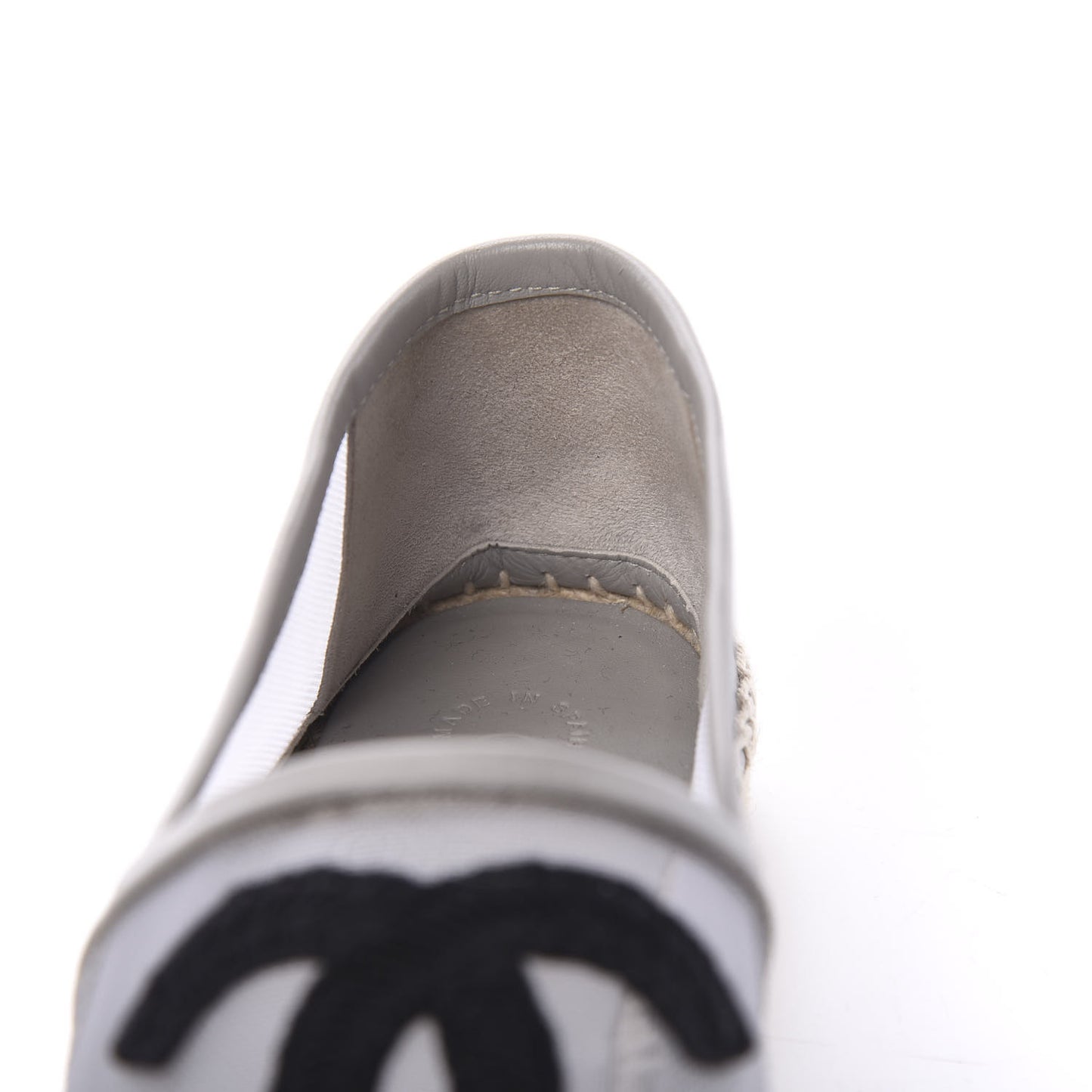 Mesh Grosgrain CC Espadrilles 36 Grey