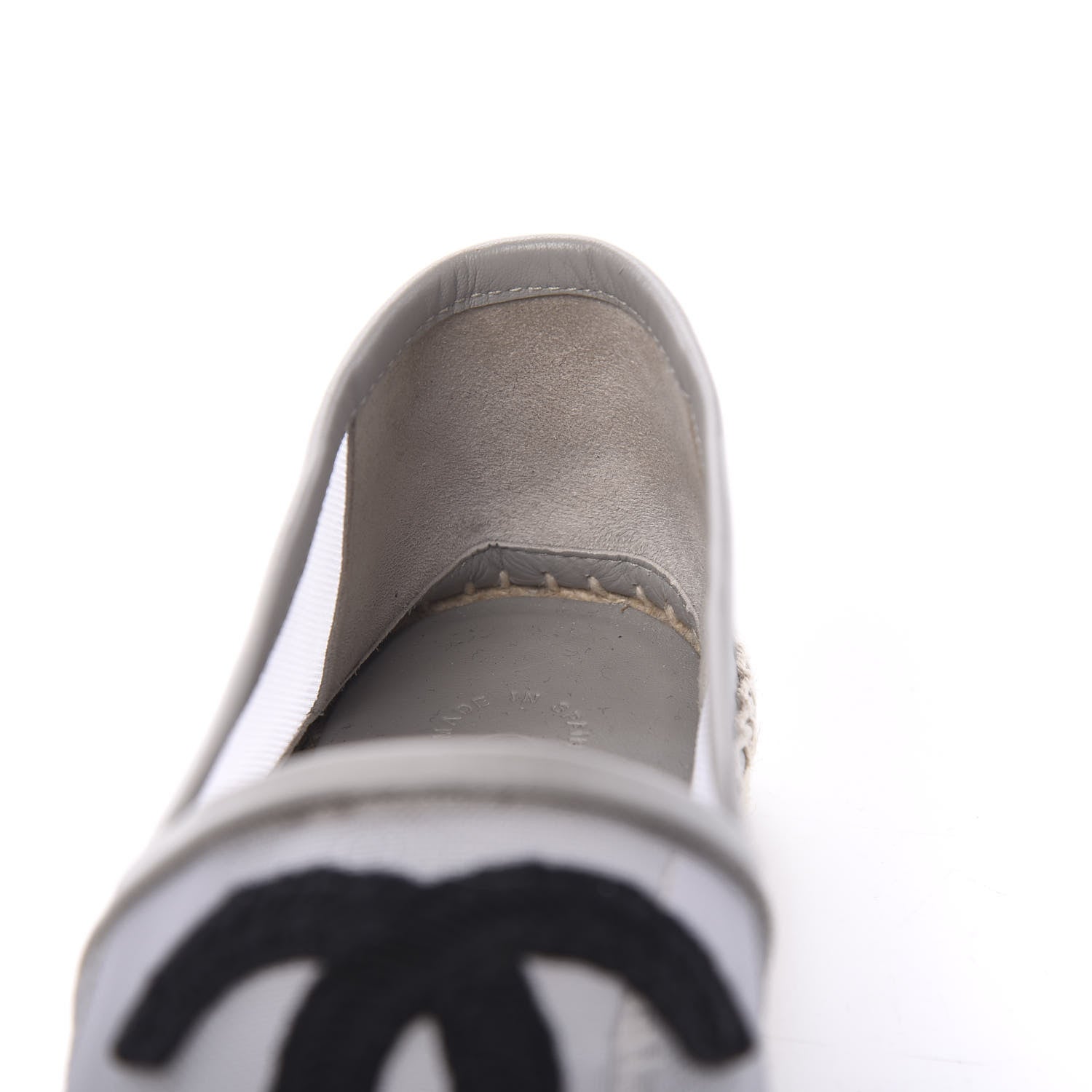 Chanel Mesh Grosgrain CC Espadrilles 36 Grey 11 of 12