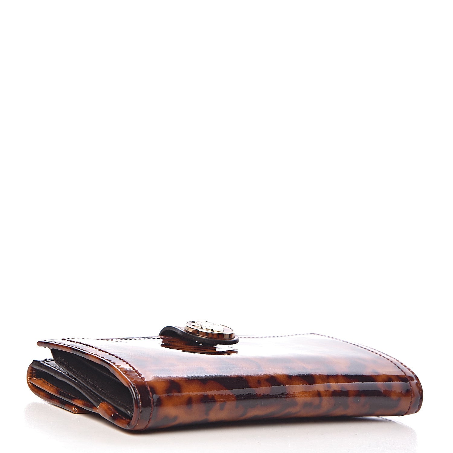 Gucci Patent Hysteria Continental Wallet Tortoise Brown 4 of 8