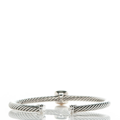 David Yurman Sterling Silver 18K Yellow Gold Diamond 4mm Noblesse Cable Bracelet 3 of 4